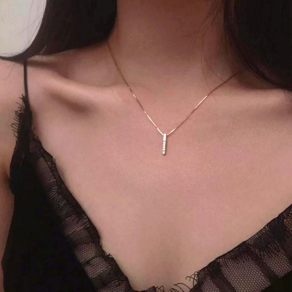 Sterling Silver Pendant Bar Necklace